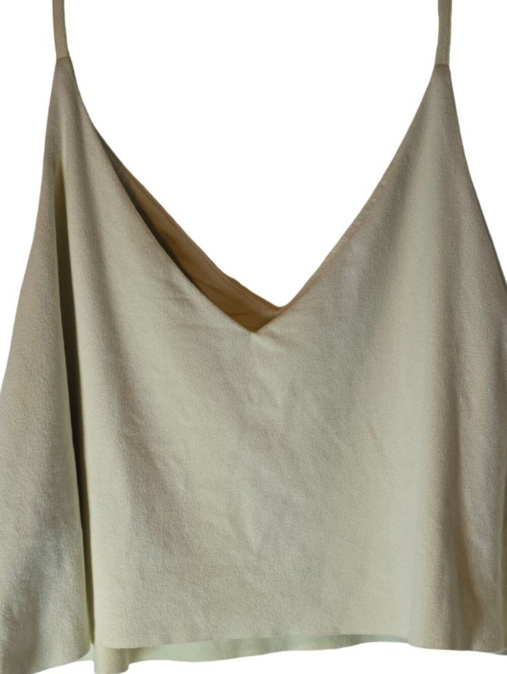 Forever 21 Beige V-Neck Spaghetti Strap Semi Velvet Camisole